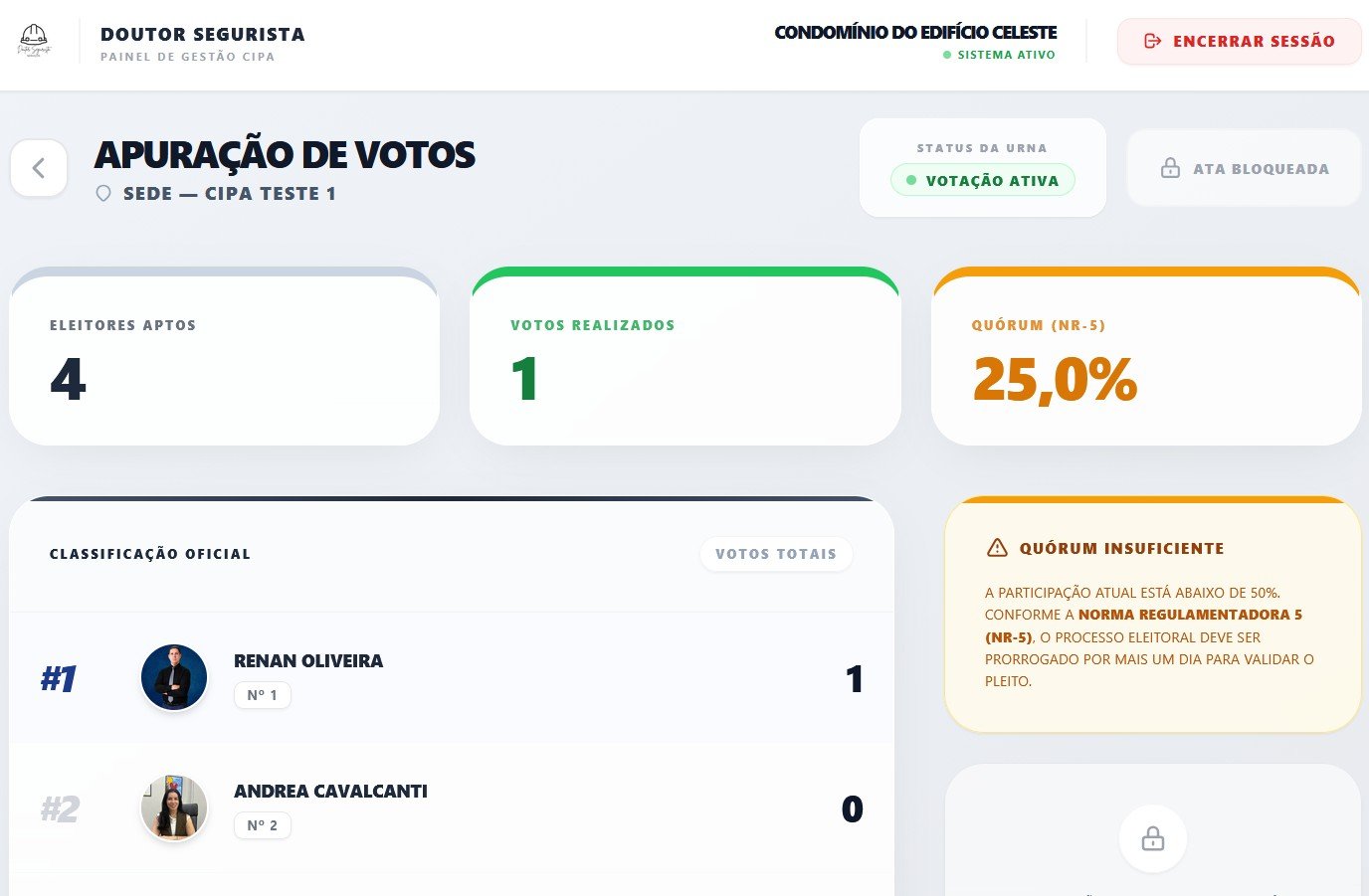 Painel de Apuração CIPA